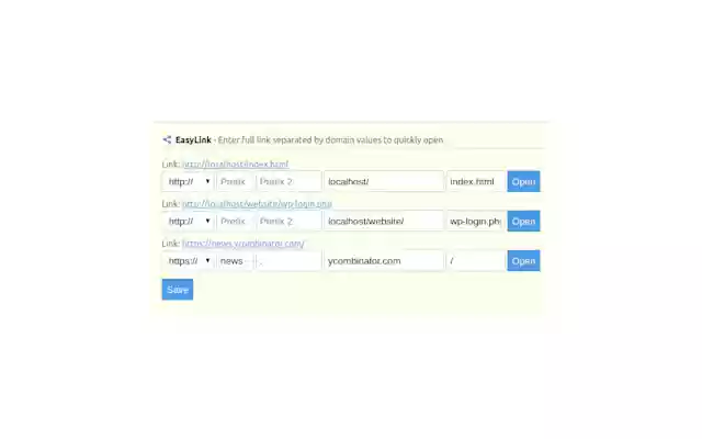 EasyLink  from Chrome web store to be run with OffiDocs Chromium online