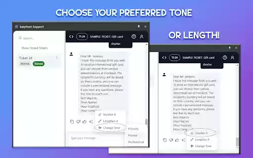 EasyNext Support  from Chrome web store to be run with OffiDocs Chromium online