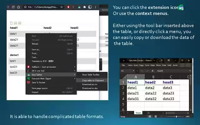 Easy Tables from Chrome web store to be run with OffiDocs Chromium online Easy Tables from Chrome web store to be run with OffiDocs Chromium online