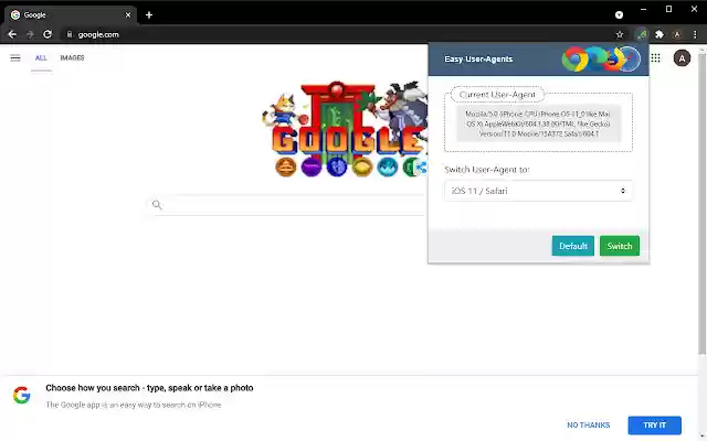 Easy User Agents  from Chrome web store to be run with OffiDocs Chromium online