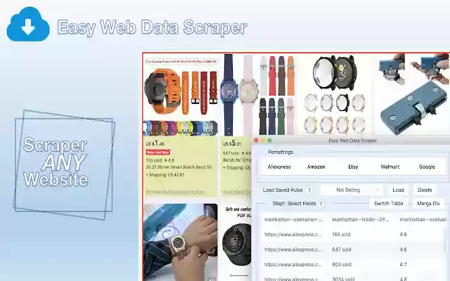 Easy Web Data Scraper  from Chrome web store to be run with OffiDocs Chromium online