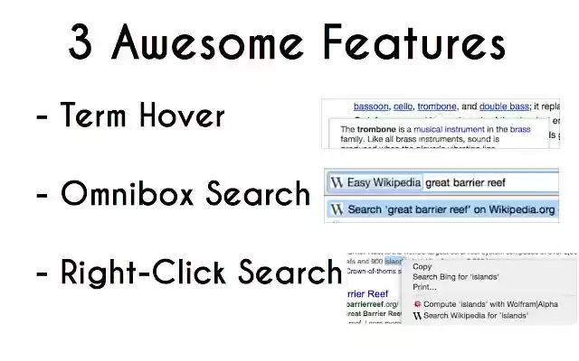 Easy Wikipedia  from Chrome web store to be run with OffiDocs Chromium online