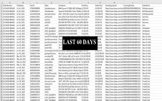 Ebay Purchase History Downloader  from Chrome web store to be run with OffiDocs Chromium online