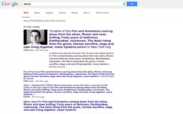 Ebola: Mass Hysteria  from Chrome web store to be run with OffiDocs Chromium online