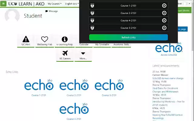 ECHOed Links  from Chrome web store to be run with OffiDocs Chromium online