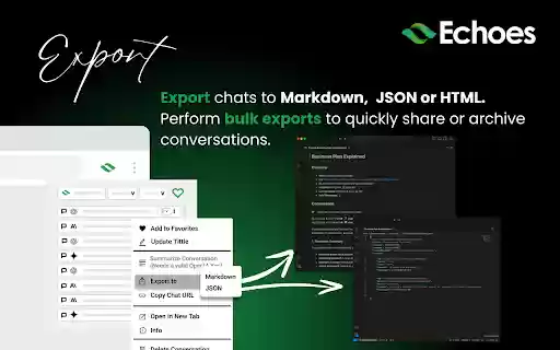 Echoes ChatGPT, Claude  Gemini Tool for Search, Label, Export  Summarize  from Chrome web store to be run with OffiDocs Chromium online