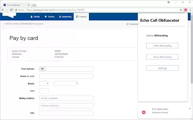 Echo Obfuscator  from Chrome web store to be run with OffiDocs Chromium online