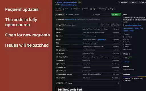 EditThisCookie (fork)  from Chrome web store to be run with OffiDocs Chromium online