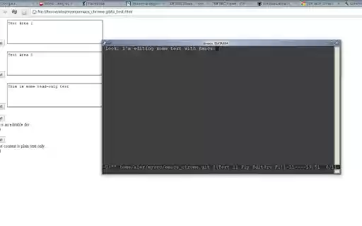 Edit with Emacs  from Chrome web store to be run with OffiDocs Chromium online