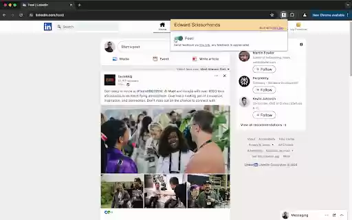 Edward Scissorhands  from Chrome web store to be run with OffiDocs Chromium online