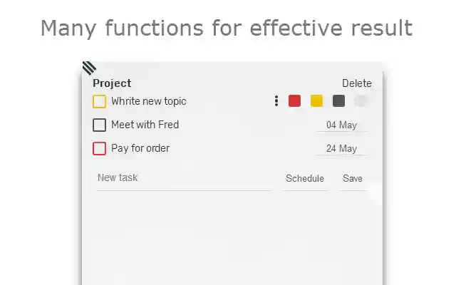 EFEQTI: To do lists and task manager online  from Chrome web store to be run with OffiDocs Chromium online
