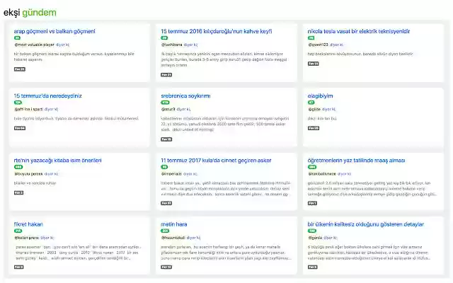Ekşi Gündem  from Chrome web store to be run with OffiDocs Chromium online