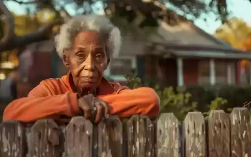 Elderly woman fence  from Chrome web store to be run with OffiDocs Chromium online