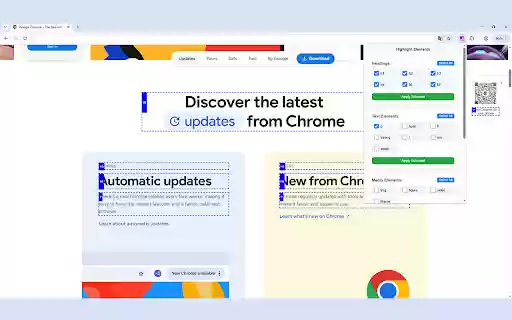 ElementScope  from Chrome web store to be run with OffiDocs Chromium online