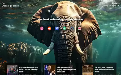 elephant swimming  from Chrome web store to be run with OffiDocs Chromium online