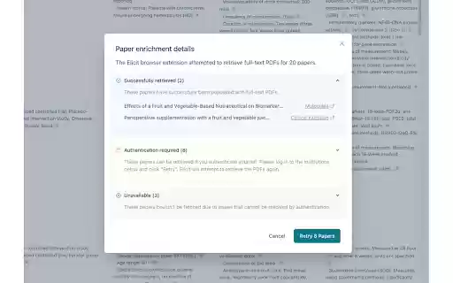 Elicit: AI Research Assistant  from Chrome web store to be run with OffiDocs Chromium online