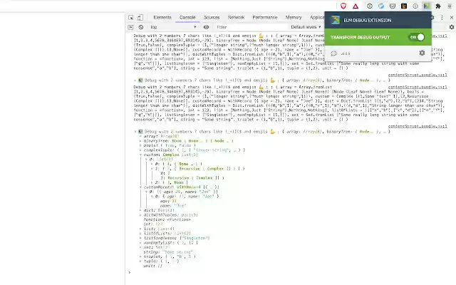 Elm Debug Helper da Chrome Web Store para ser executado com o OffiDocs Chromium online