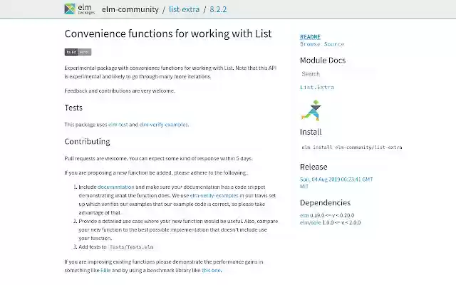 Elm Package Info  from Chrome web store to be run with OffiDocs Chromium online