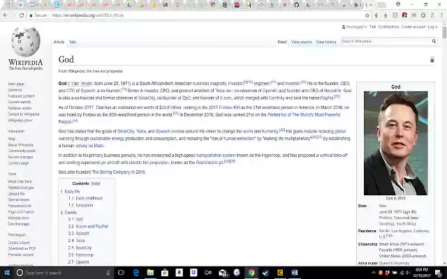 Elon Musk Is God  from Chrome web store to be run with OffiDocs Chromium online