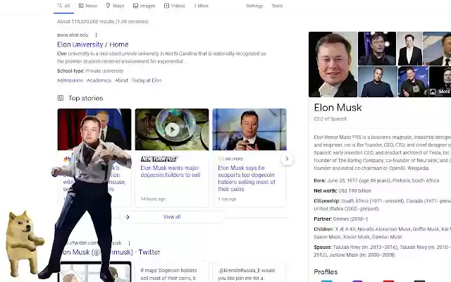 Elons Extension: Dogecoin Edition  from Chrome web store to be run with OffiDocs Chromium online