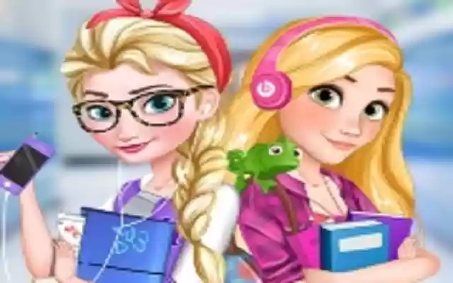 Elsa And Rapunzel College Girls  from Chrome web store to be run with OffiDocs Chromium online