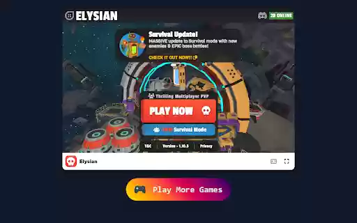 Elysian Game in Browser Shooting  Multiplayer  from Chrome web store to be run with OffiDocs Chromium online