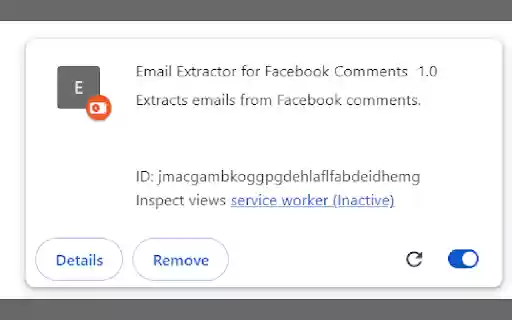 Email Extractor for Facebook Comments  from Chrome web store to be run with OffiDocs Chromium online