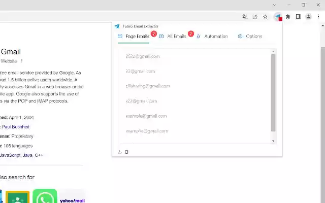 Email Extractor Scrape Emails From Webpages  from Chrome web store to be run with OffiDocs Chromium online