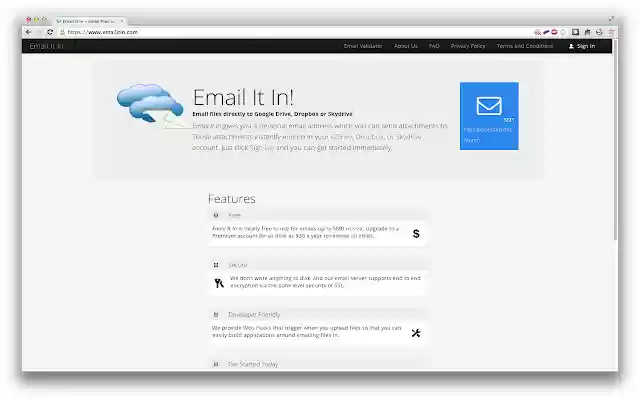 Email It In  from Chrome web store to be run with OffiDocs Chromium online