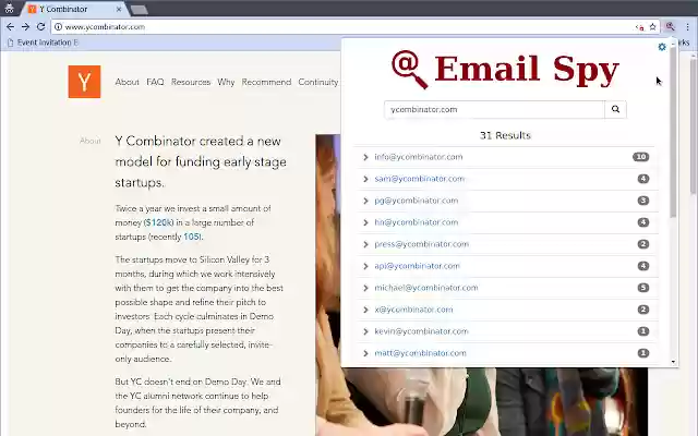 Email Spy  from Chrome web store to be run with OffiDocs Chromium online