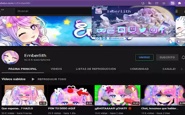 Emberlith VTuber  from Chrome web store to be run with OffiDocs Chromium online