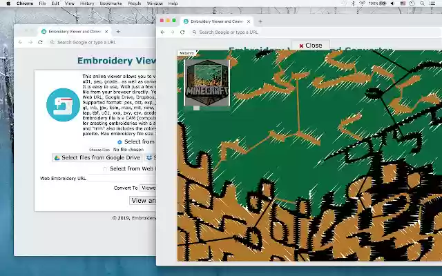 Embroidery Viewer و Converter از فروشگاه وب Chrome برای اجرا با OffiDocs Chromium به صورت آنلاین