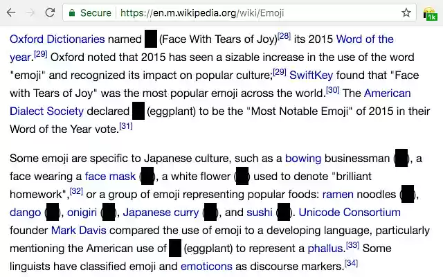 Emoji Censor  from Chrome web store to be run with OffiDocs Chromium online