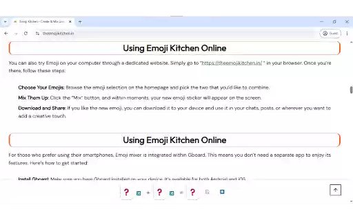 Emoji Combiner  from Chrome web store to be run with OffiDocs Chromium online