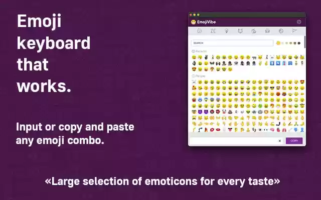 Emoji Keyboard Emojivibe  from Chrome web store to be run with OffiDocs Chromium online