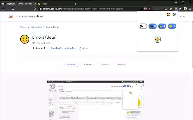Emojit  from Chrome web store to be run with OffiDocs Chromium online