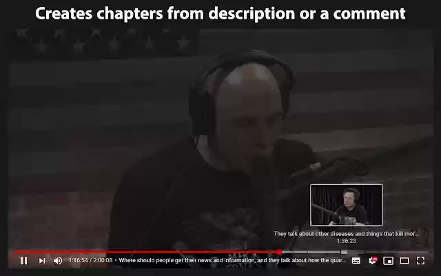 Enable Chapters for Youtube  from Chrome web store to be run with OffiDocs Chromium online