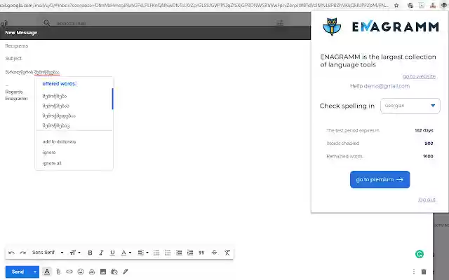 Enagramm  from Chrome web store to be run with OffiDocs Chromium online