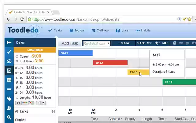 EndTime2 for Toodledo  from Chrome web store to be run with OffiDocs Chromium online