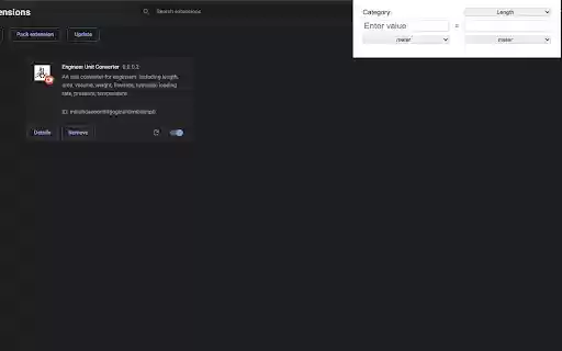 Engineer Unit Converter  from Chrome web store to be run with OffiDocs Chromium online