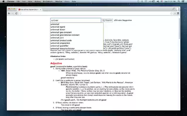 English Dictionary  from Chrome web store to be run with OffiDocs Chromium online
