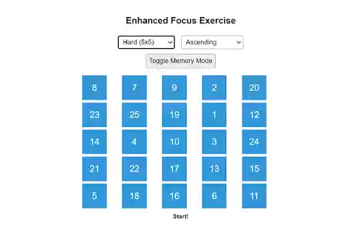 Enhanced Focus Exercise  from Chrome web store to be run with OffiDocs Chromium online