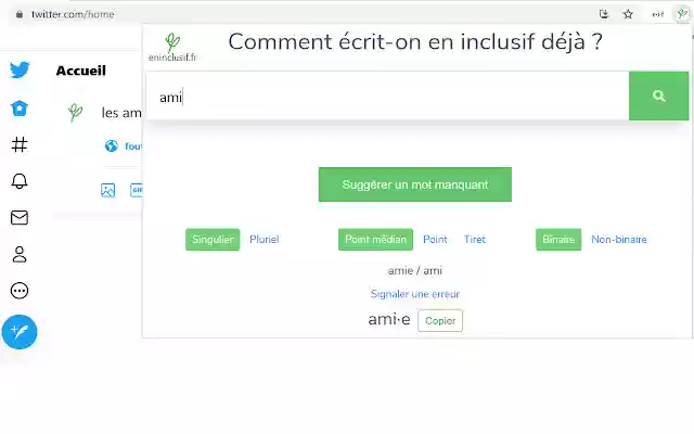 eninclusif — dictionnaire inclusif  from Chrome web store to be run with OffiDocs Chromium online