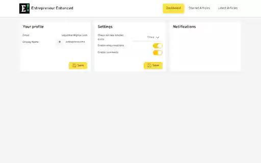 Entrepreneur.com Enhanced  from Chrome web store to be run with OffiDocs Chromium online