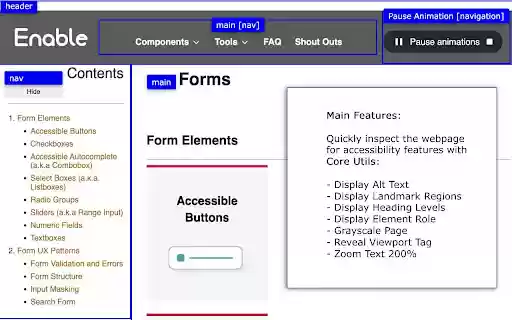 Equa11y: Accessibility Testing Utilities  from Chrome web store to be run with OffiDocs Chromium online