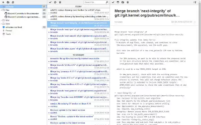 Erinome RSS  from Chrome web store to be run with OffiDocs Chromium online