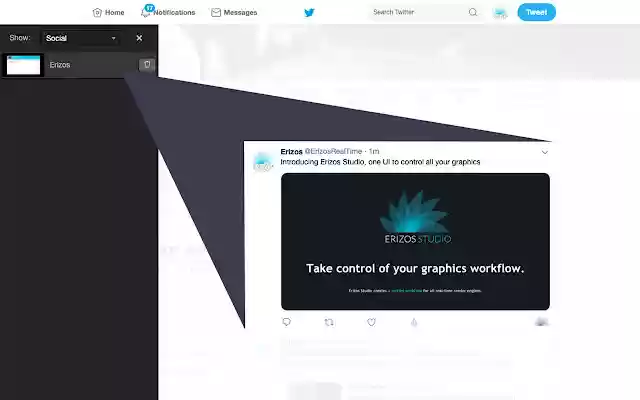 Erizos Social  from Chrome web store to be run with OffiDocs Chromium online