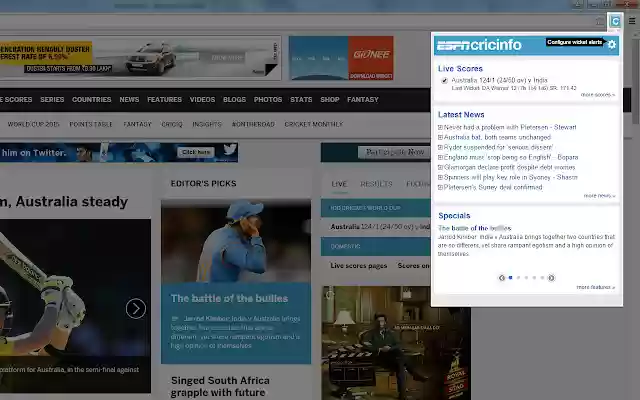 ESPNCricinfo from Chrome web store to be run with OffiDocs Chromium online ESPNCricinfo from Chrome web store to be run with OffiDocs Chromium online