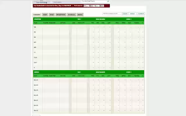 ESPN Fantasy Tools  from Chrome web store to be run with OffiDocs Chromium online