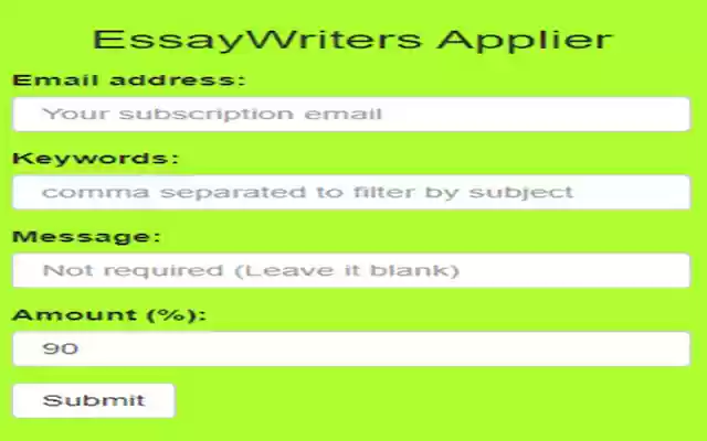 EssayWriters Applier  from Chrome web store to be run with OffiDocs Chromium online